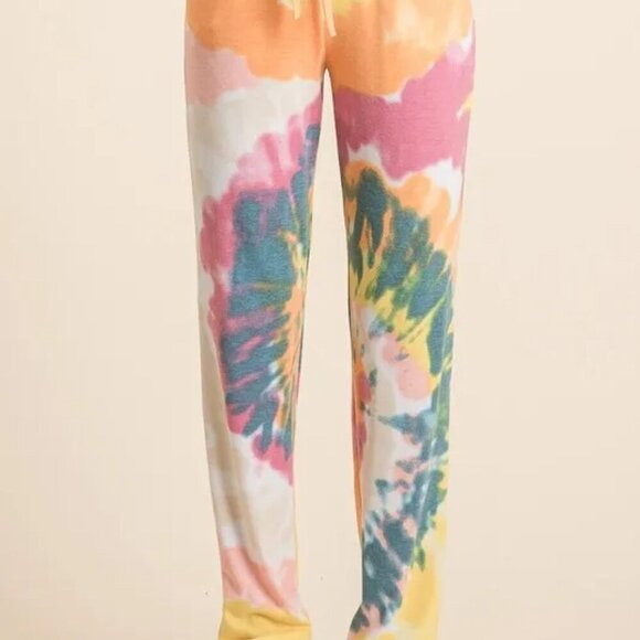 BiBi Tie Dye French Terry Casual Pants - Picture 4 of 7